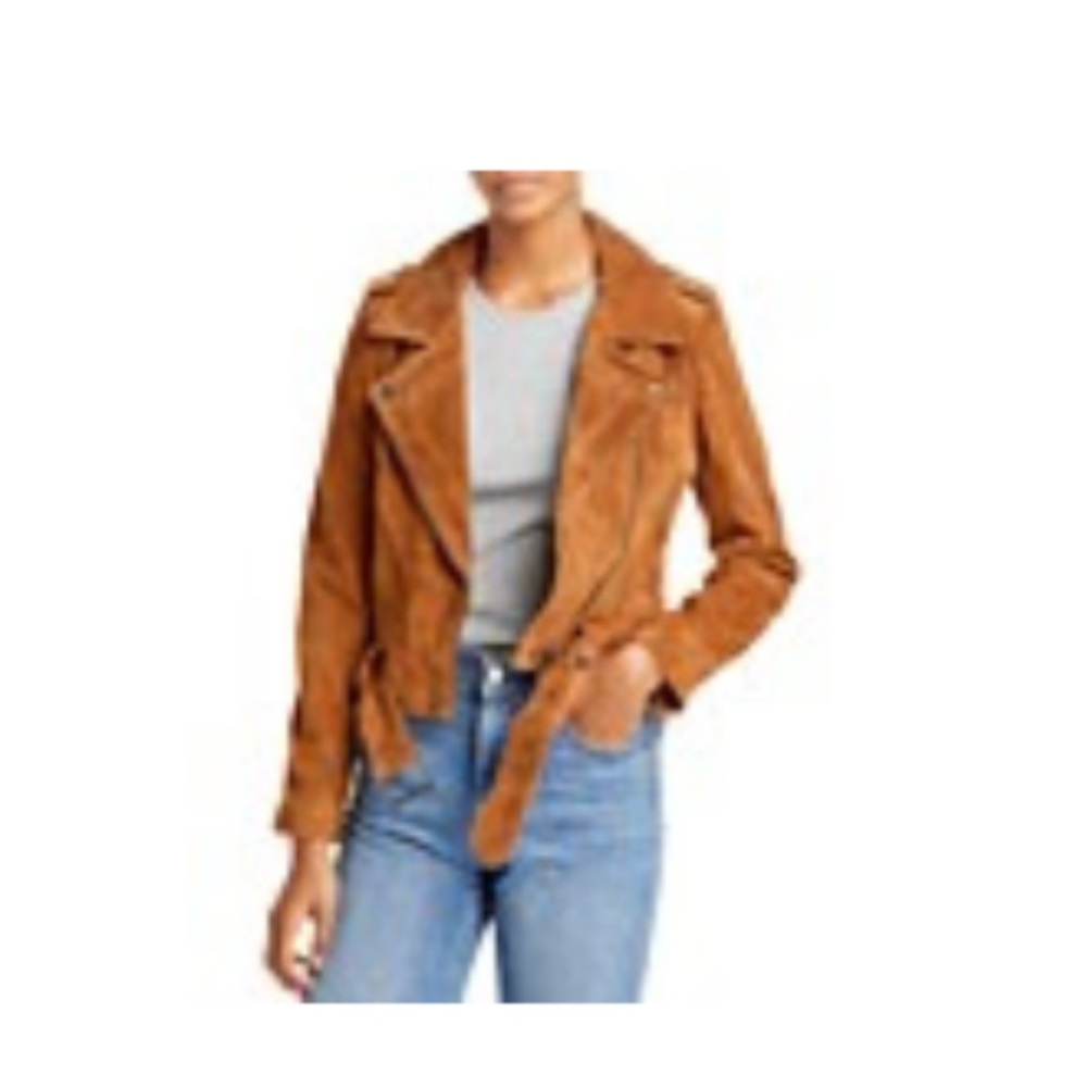 Blank NYC Suede Jacket with Notched Lapels and Asymmetrical Zipper